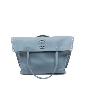 ZANELLATO Pura Leather Top Handle Shoulder Bag Women BLUE Handbags